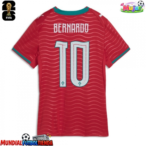 Camiseta Portugal Bernardo Silva #10 Primera Equipación Replica Mundial 2026 para mujer mangas cortas